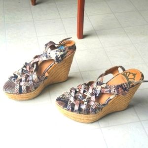 Fergalicious Caprinni Snakeskin Wedge Sandals